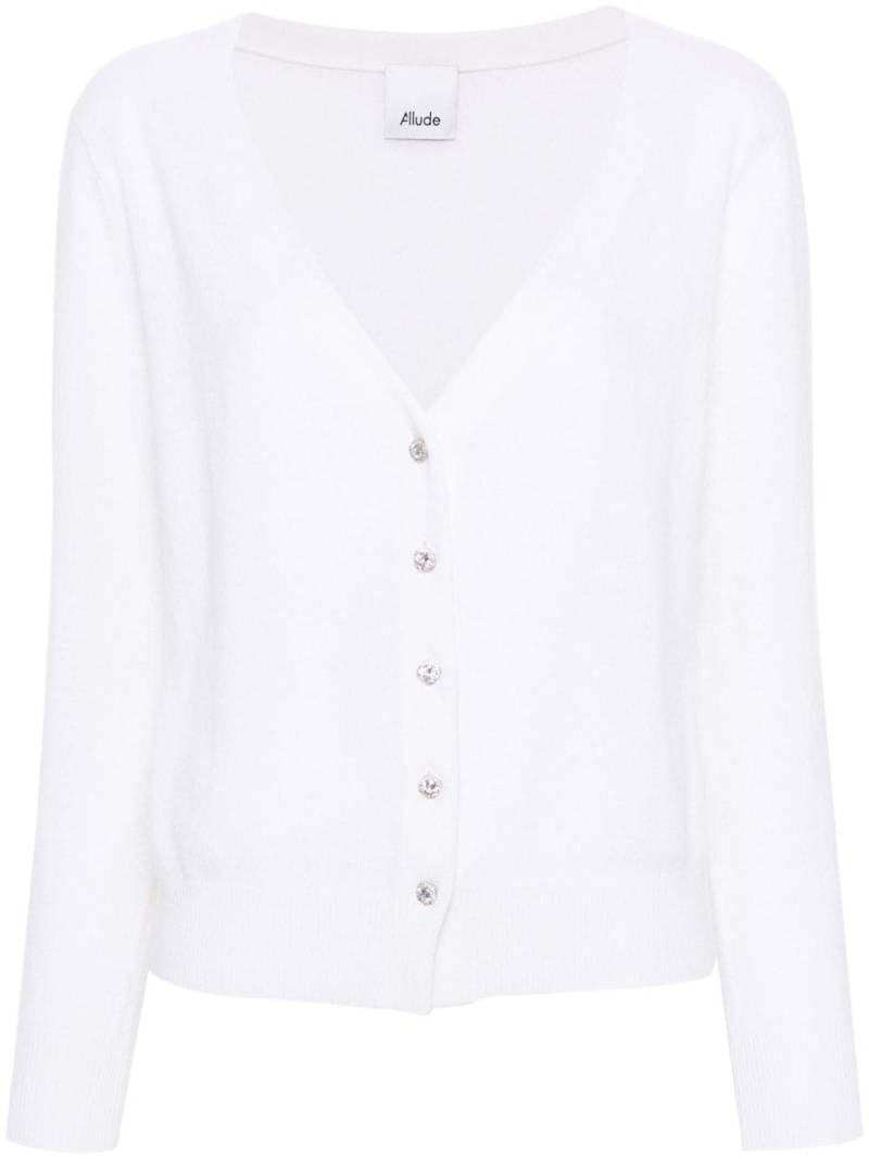 Allude V-neck fine-knit cardigan - Neutrals von Allude