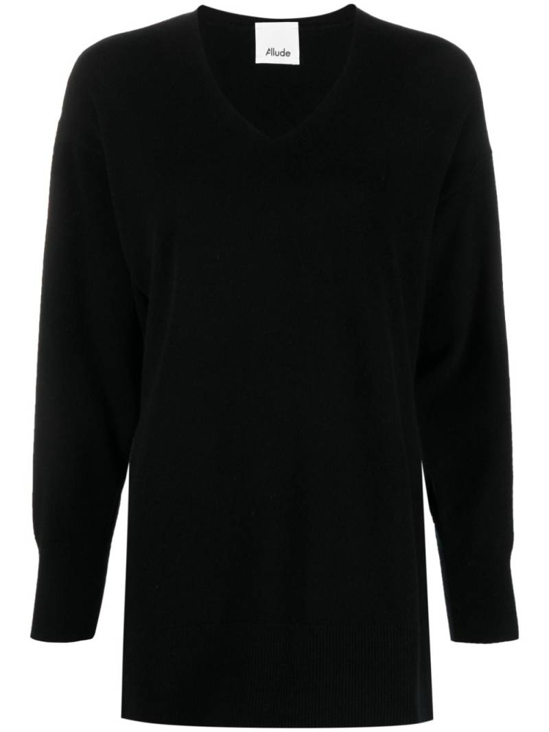 Allude V-neck knitted jumper - Black von Allude