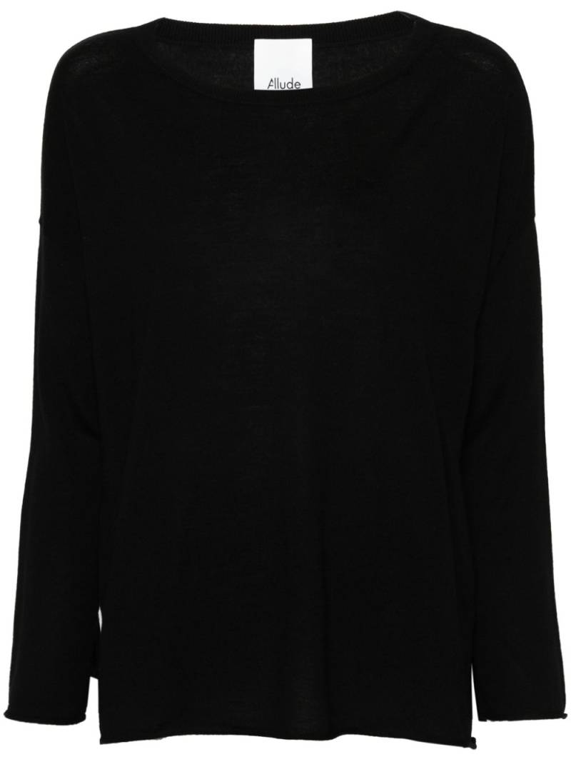 Allude boat-neck virgin-wool jumper - Black von Allude