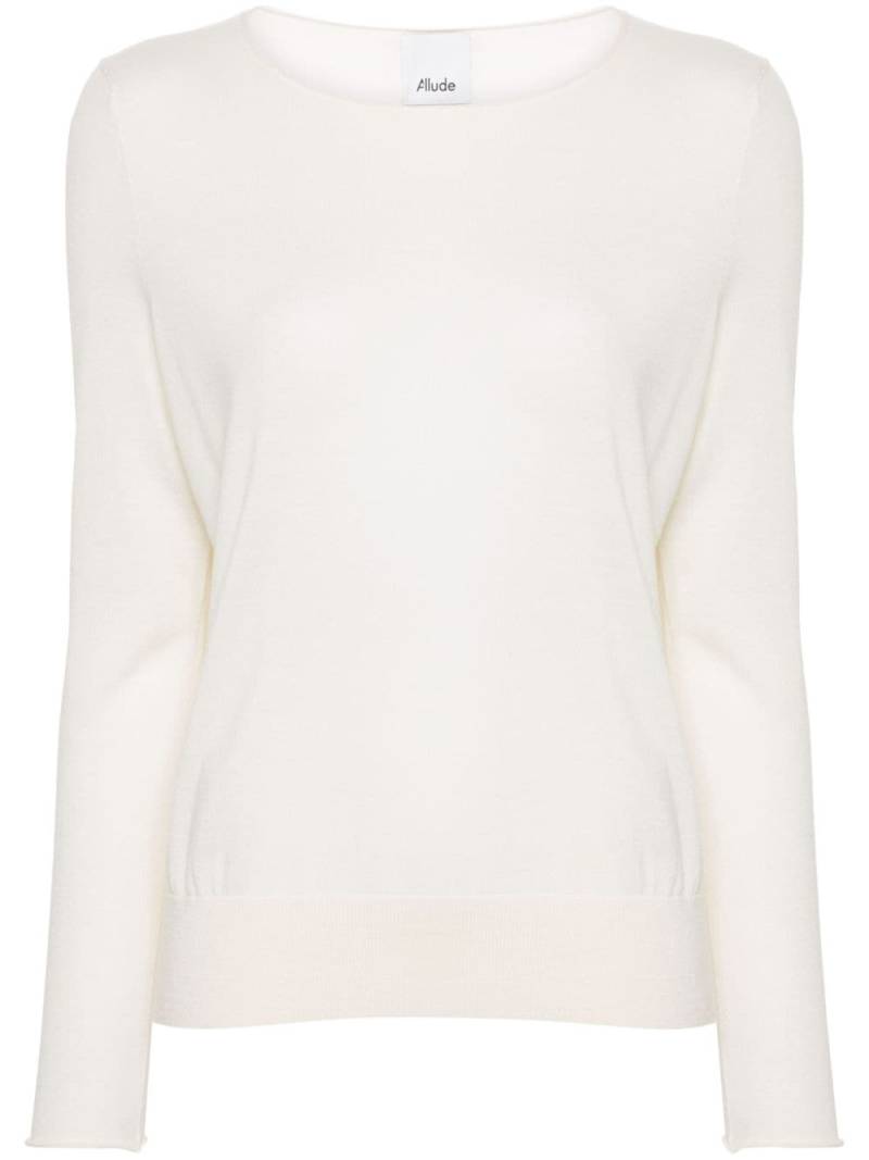 Allude boat-neck virgin wool jumper - White von Allude