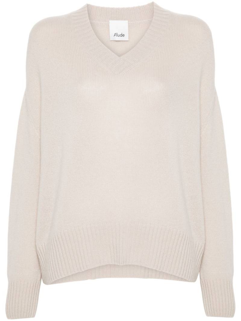 Allude V-neck cashmere sweater - Neutrals von Allude