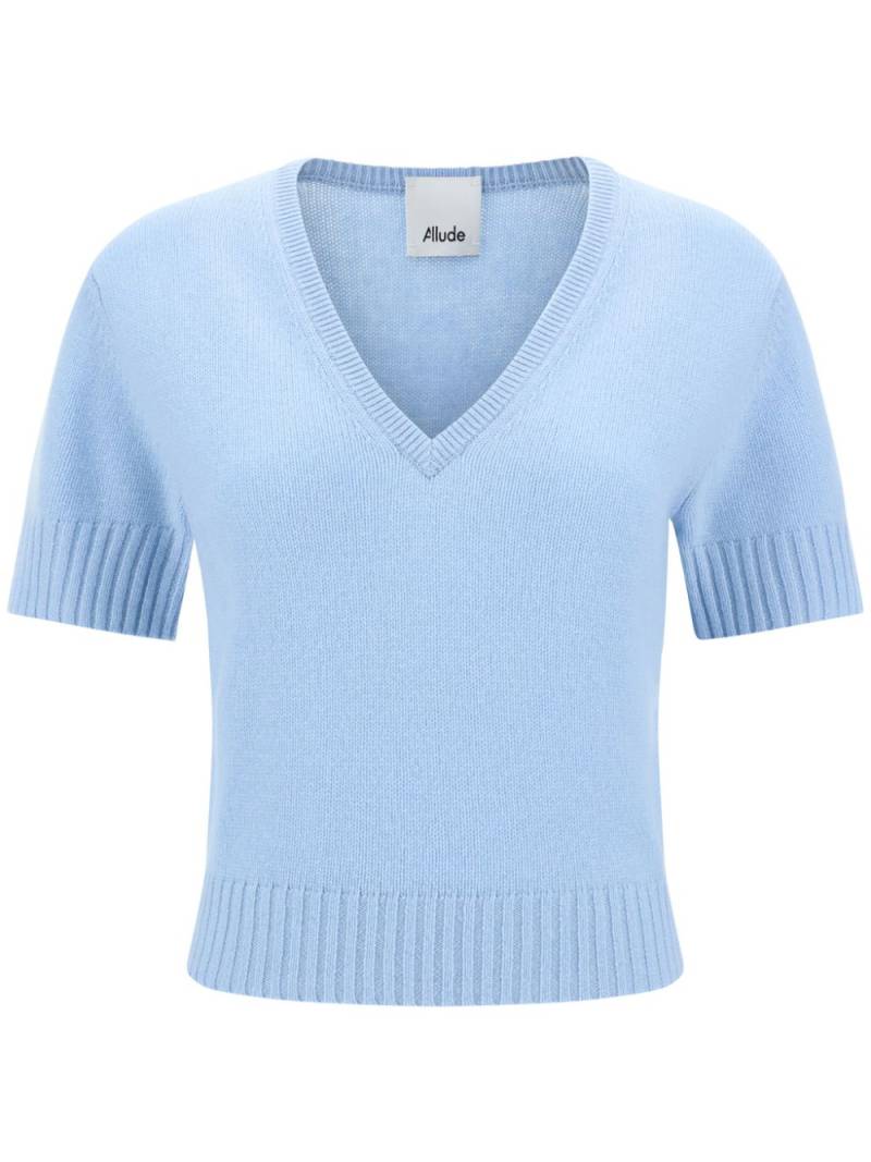 Allude short-sleeve cashmere sweater - Blue von Allude