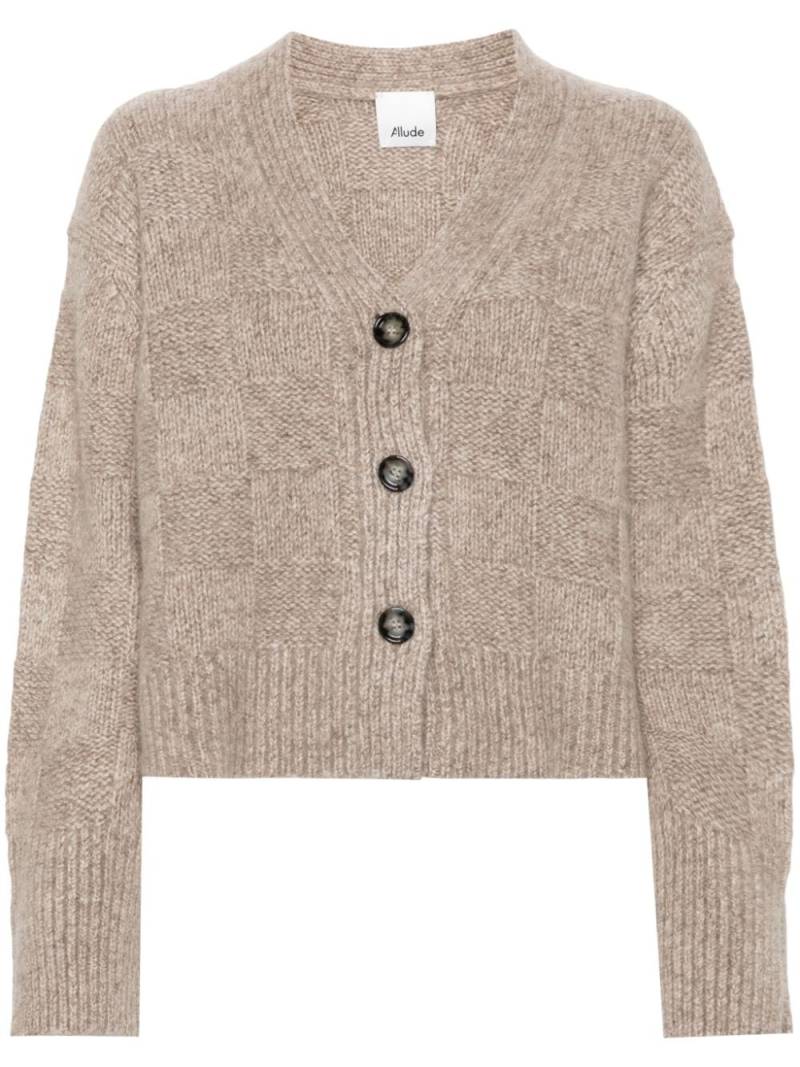 Allude checkerboard knit cardigan - Brown von Allude