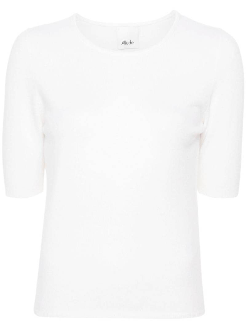 Allude crew-neck knitted top - Neutrals von Allude