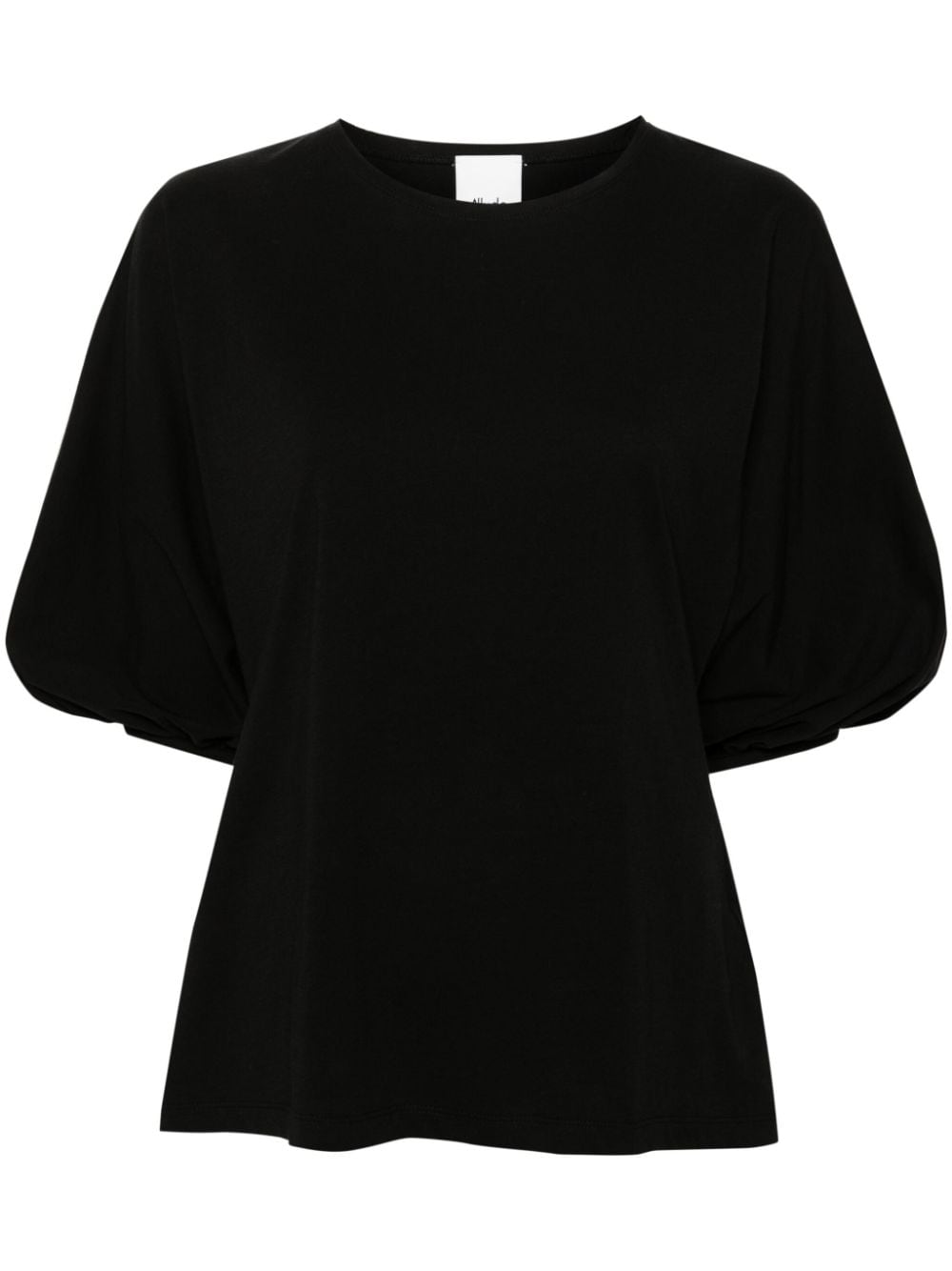 Allude cropped-sleeves cotton T-shirt - Black von Allude