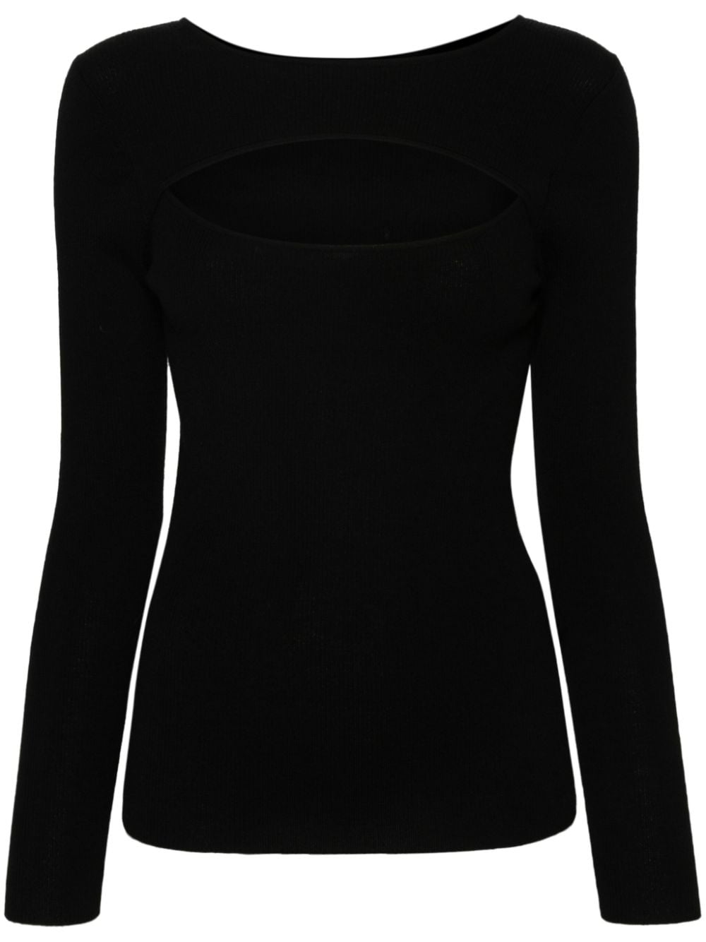 Allude cut-out-detail ribbed jumper - Black von Allude