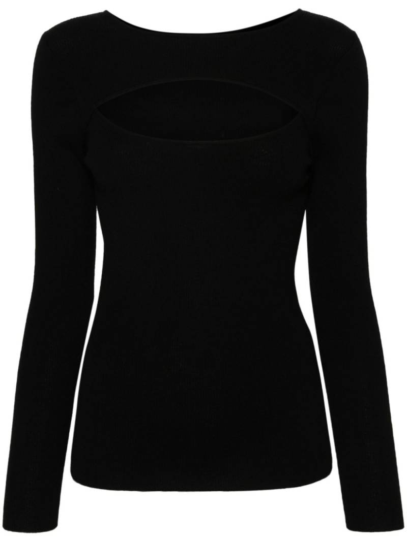 Allude cut-out ribbed top - Black von Allude