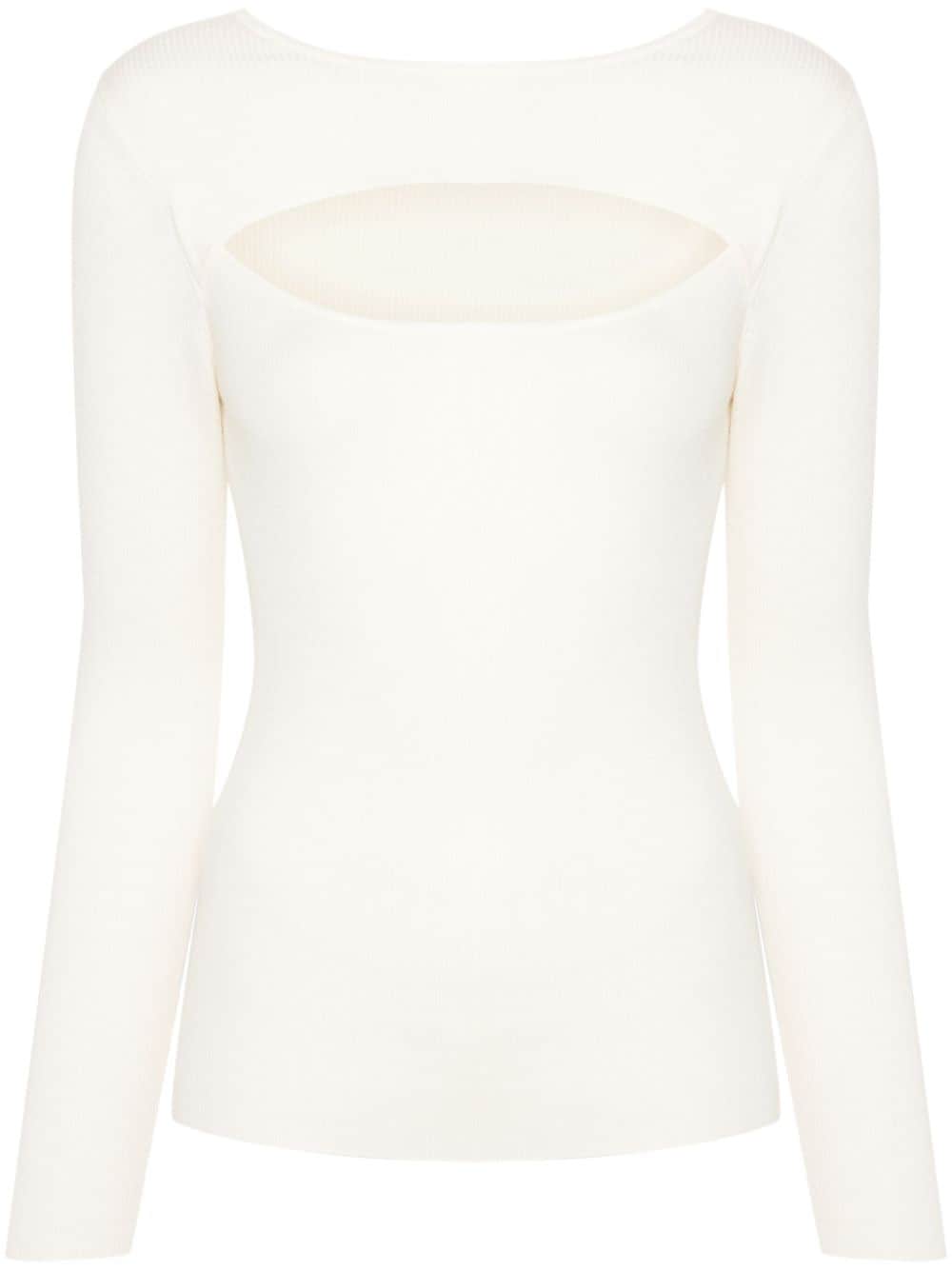 Allude cut-out detailing ribbed top - Neutrals von Allude