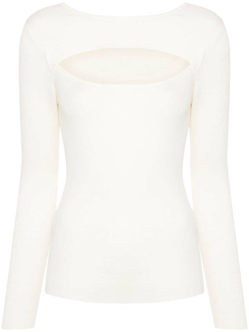 Allude cut-out detailing ribbed top - Neutrals von Allude