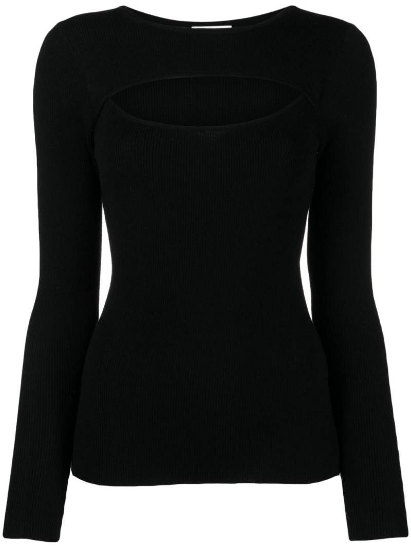 Allude cut-out fine-ribbed jumper - Black von Allude