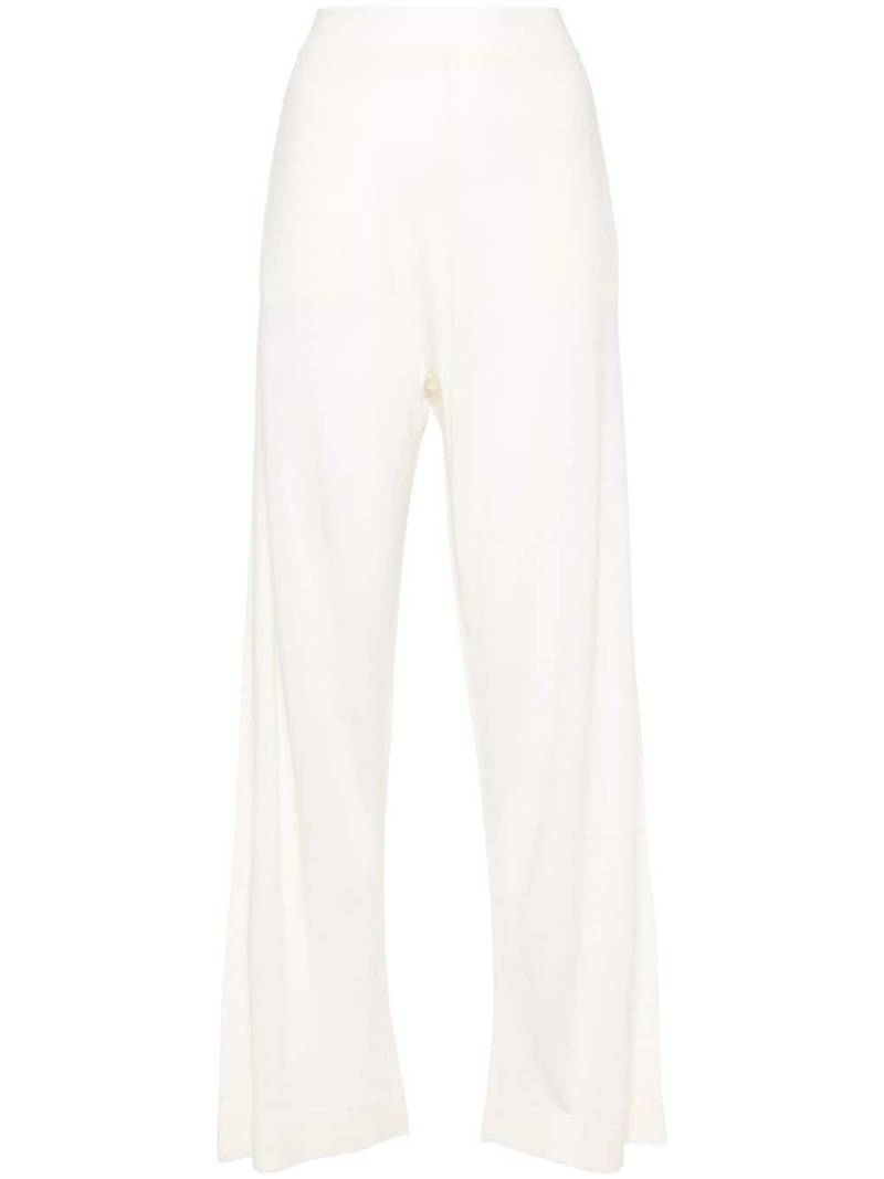 Allude fine-knit straight trousers - Neutrals von Allude