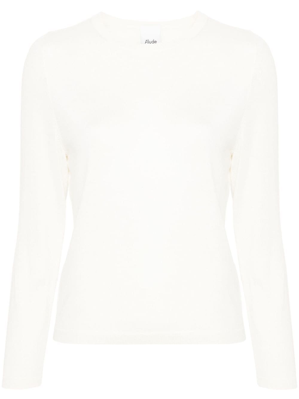 Allude fine-knit virgin wool jumper - Neutrals von Allude