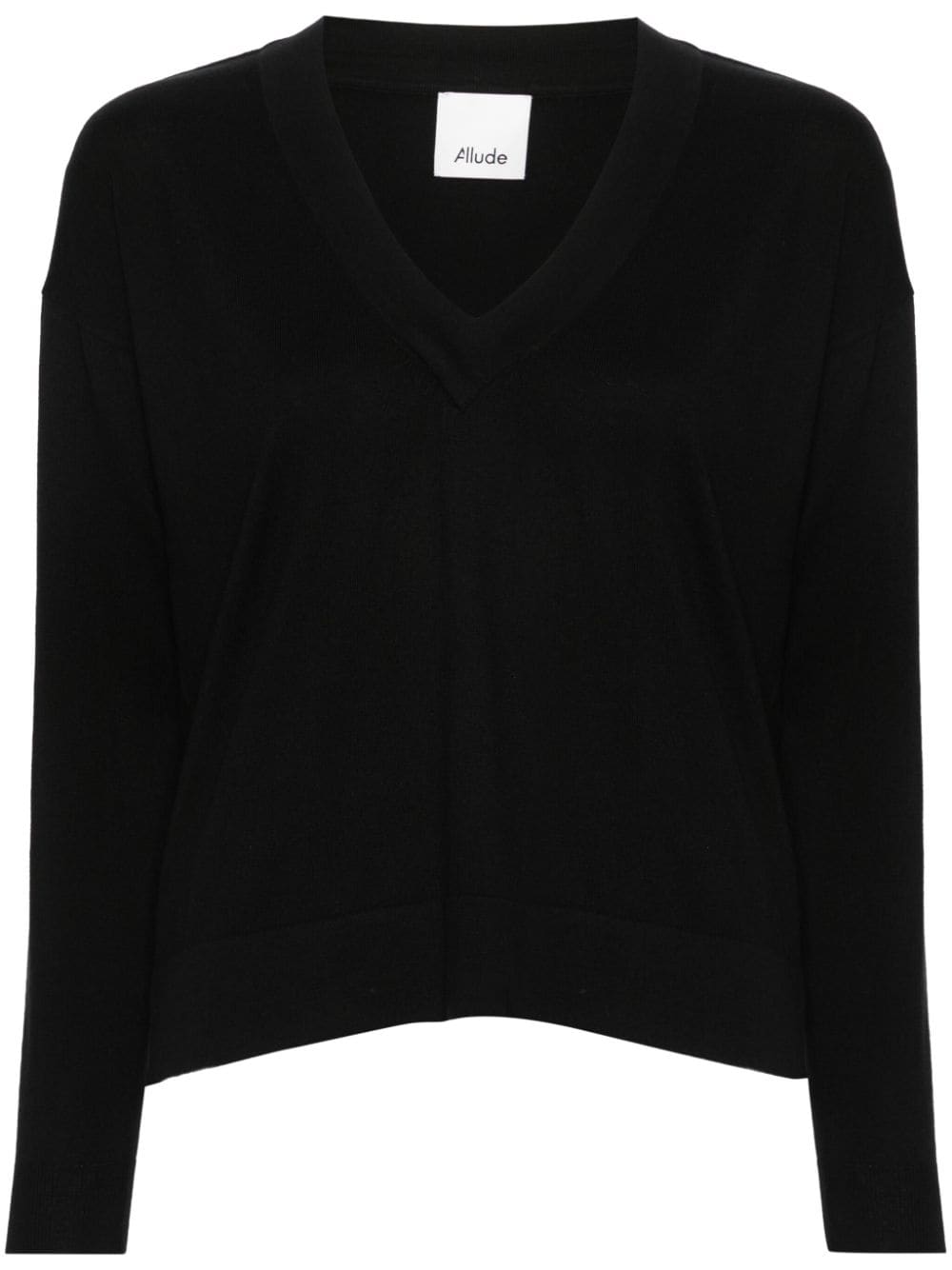 Allude fine-ribbed cotton-blend jumper - Black von Allude