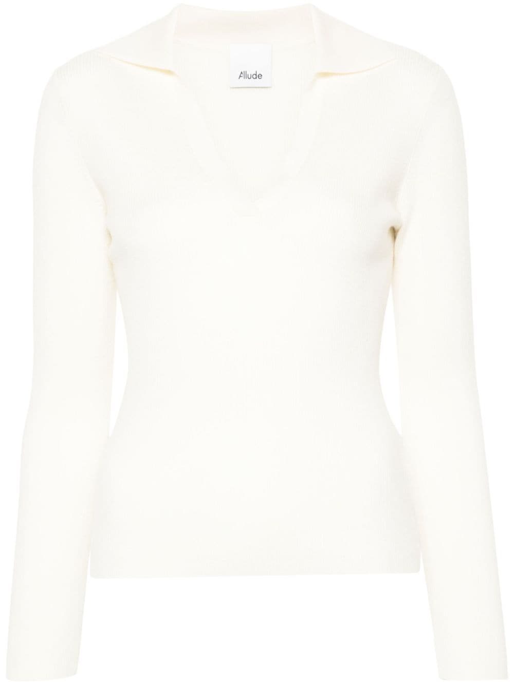 Allude fine-ribbed knitted top - Neutrals von Allude