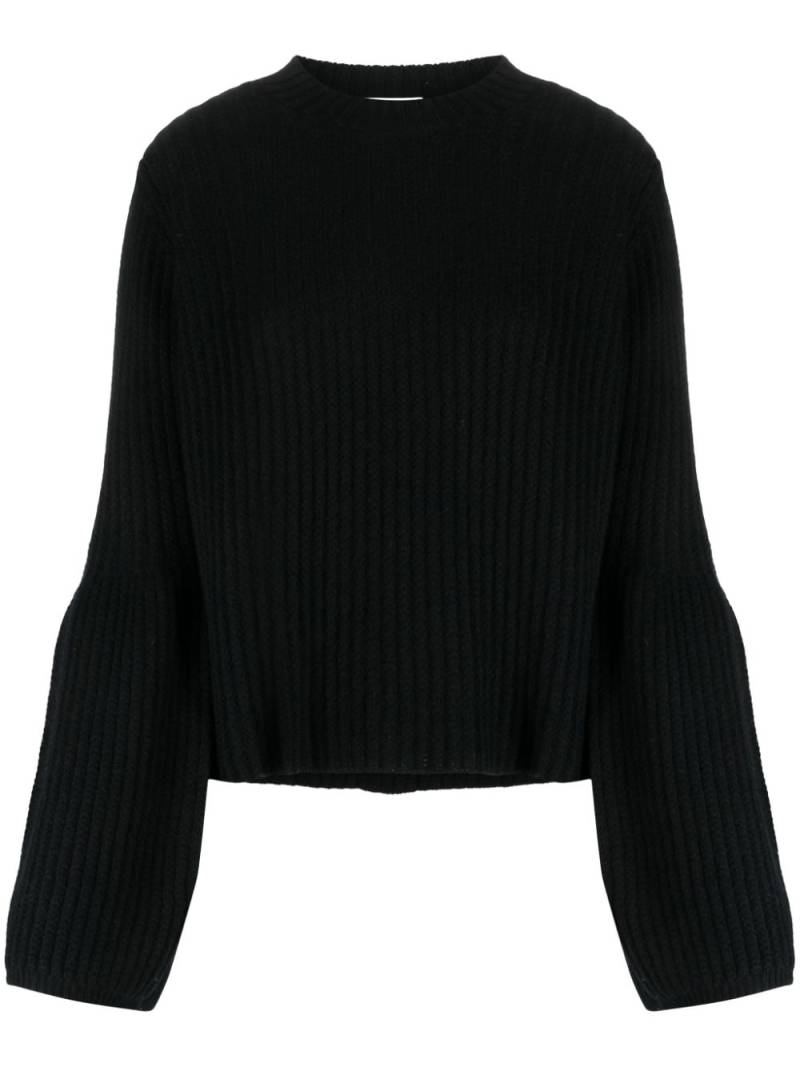 Allude fisherman's knit bishop-sleeved jumper - Black von Allude