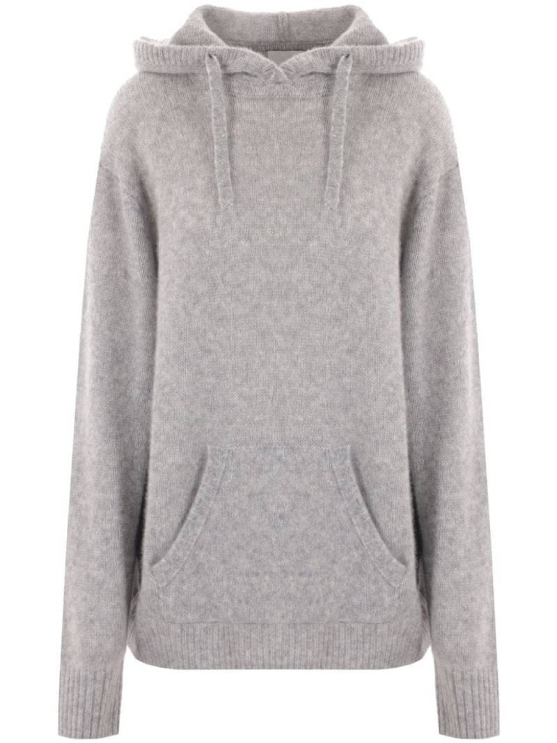 Allude knitted drawstring hoodie - Grey von Allude