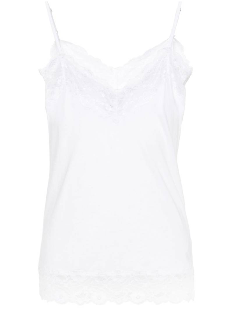 Allude lace-trim cotton top - White von Allude