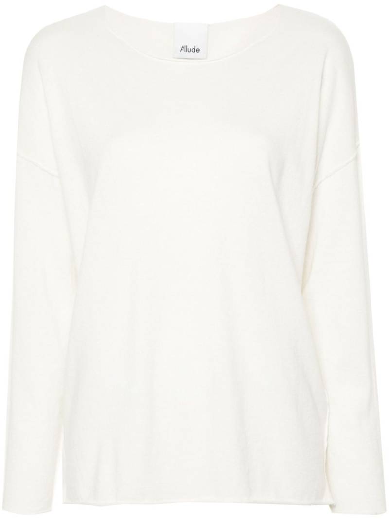 Allude long-sleeved knitted jumper - Neutrals von Allude