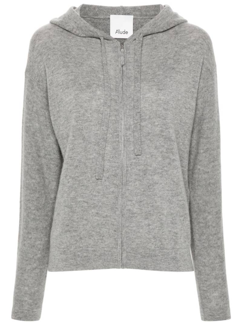 Allude mélange-effect hoodie - Grey von Allude