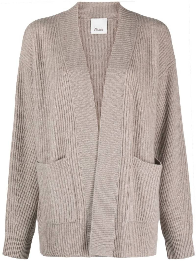 Allude mélange-effect ribbed cardigan - Brown von Allude