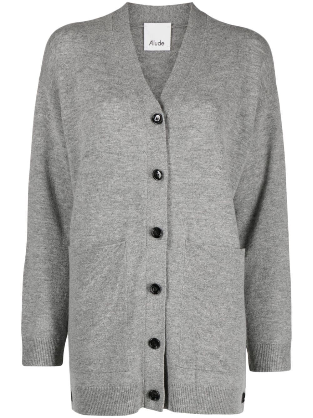 Allude mélange-knit V-neck cardigan - Grey von Allude