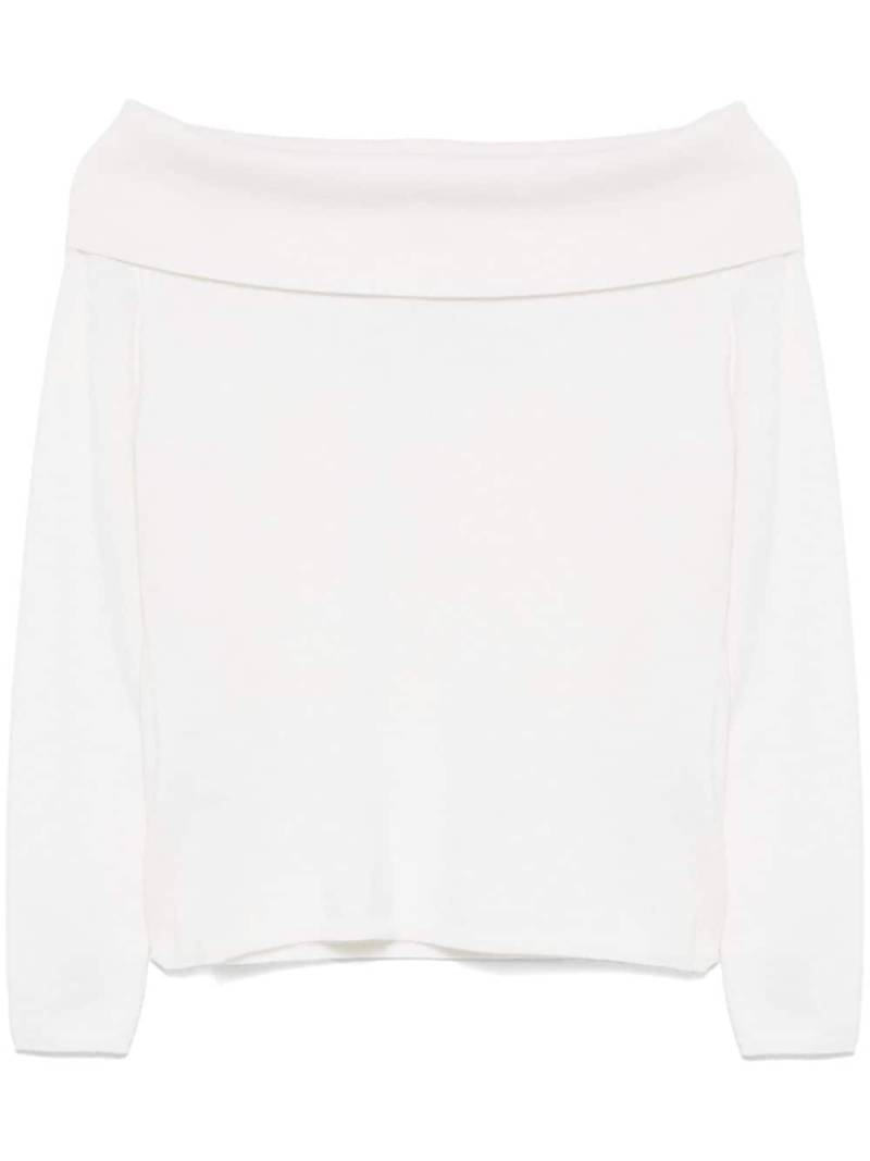 Allude off-shoulder sweater - White von Allude