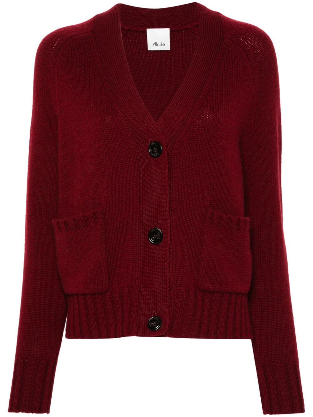 Allude ribbed-knit cardigan - Red von Allude