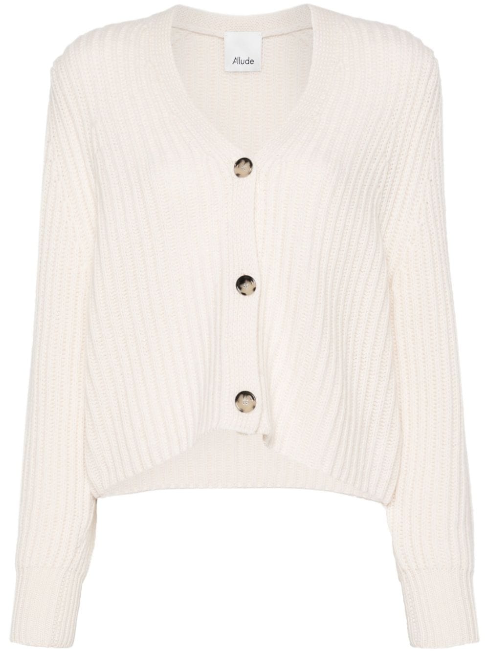 Allude ribbed-knit cardigan - White von Allude