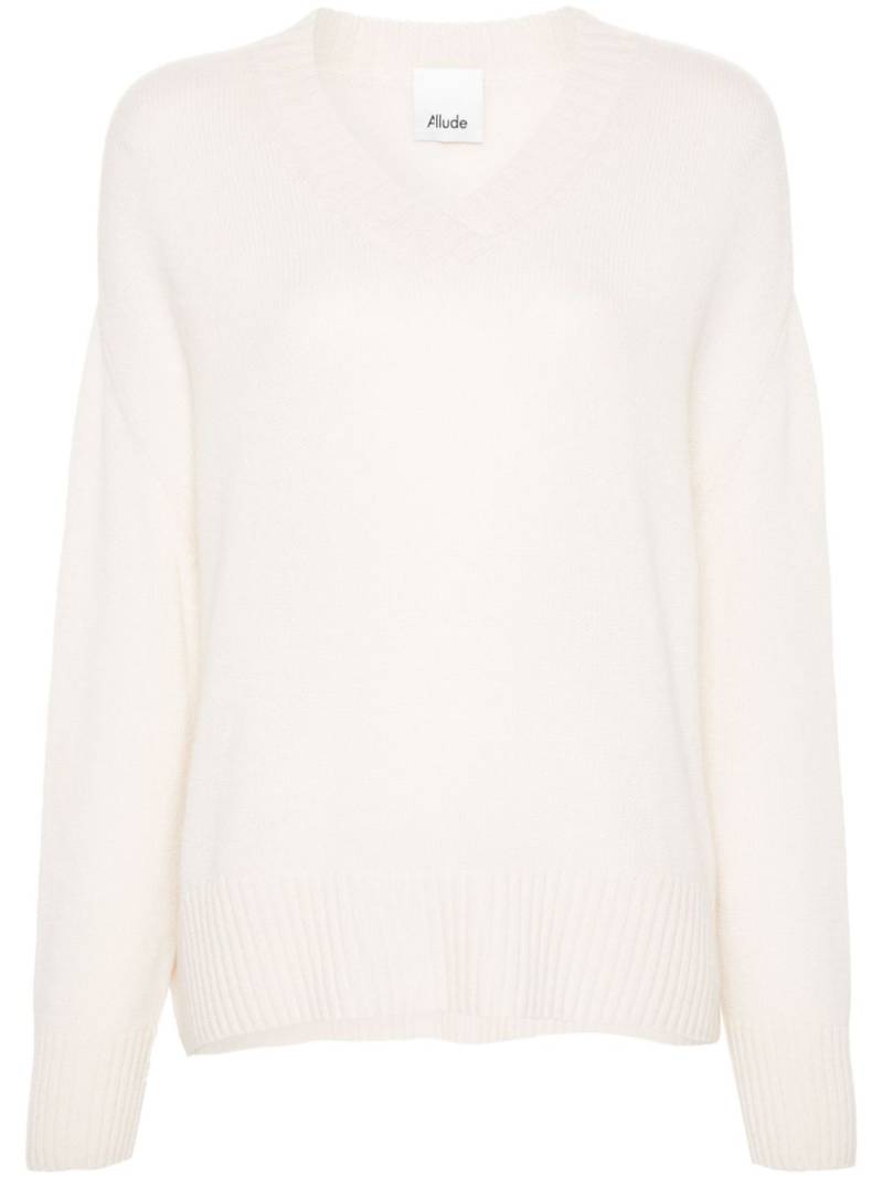 Allude V-neck cashmere sweater - Neutrals von Allude