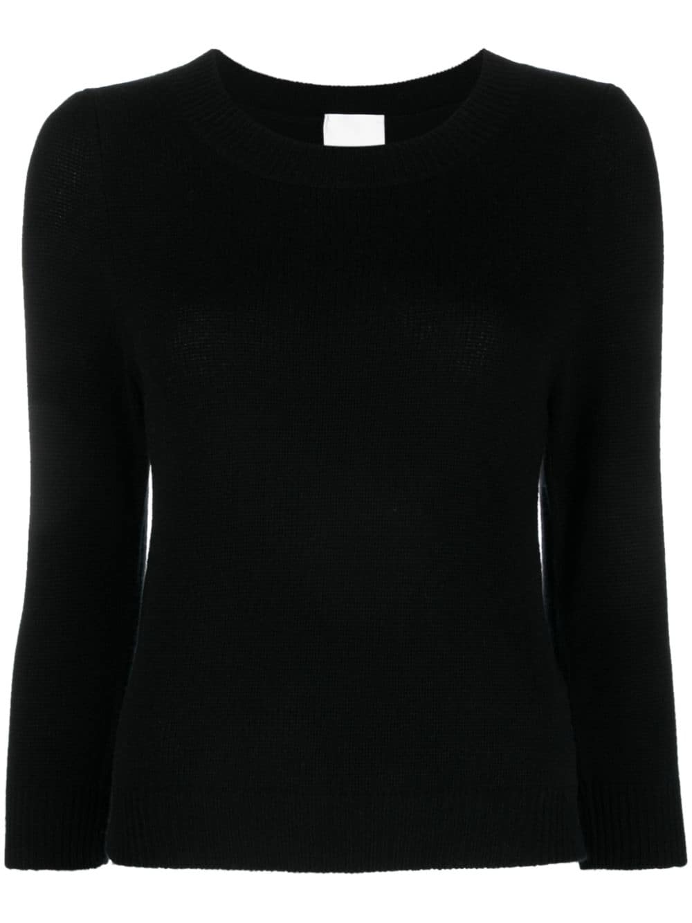 Allude ribbed-trim puff-sleeve jumper - Black von Allude