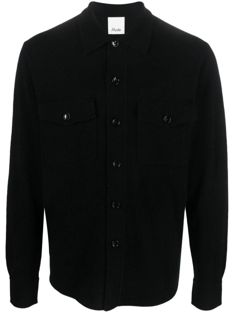 Allude straight-point collar cardigan - Black von Allude