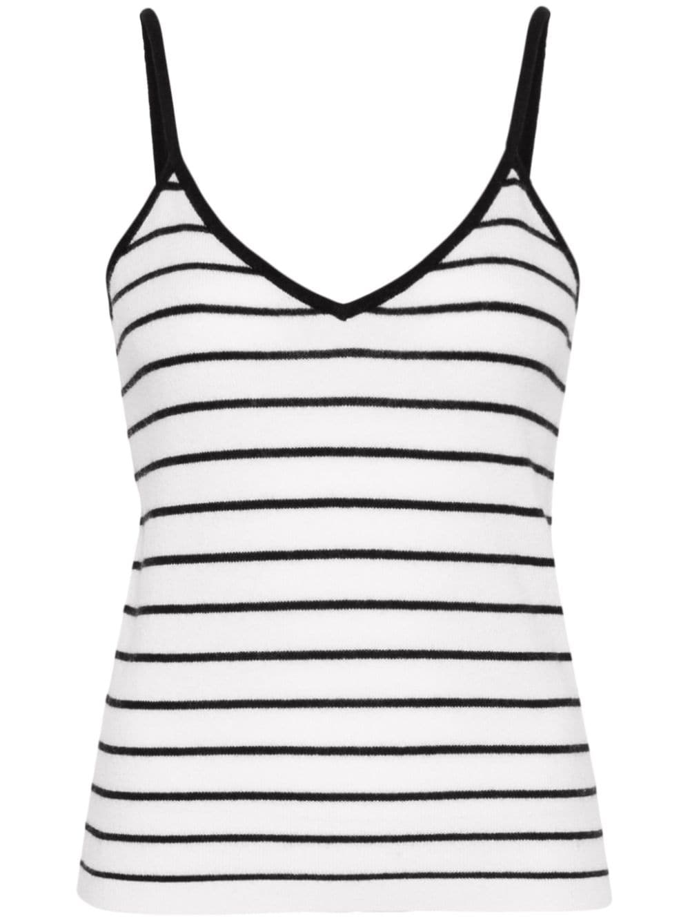 Allude striped fine-knit top - White von Allude