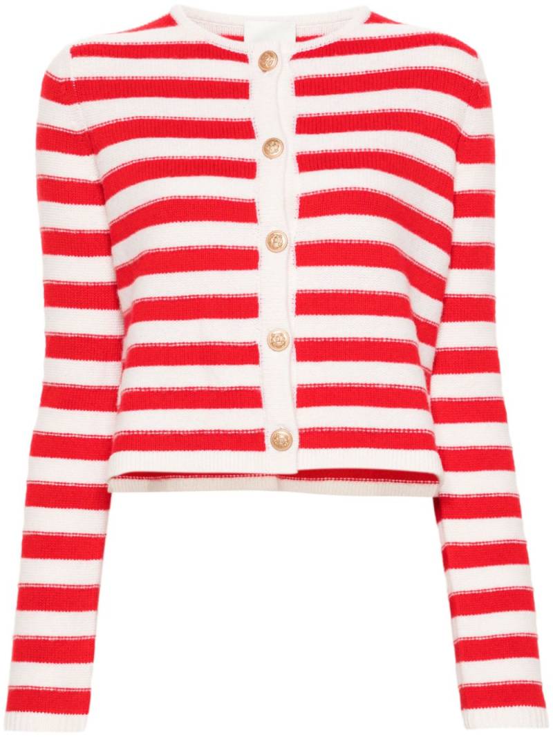 Allude striped intarsia-knit cardigan - White von Allude