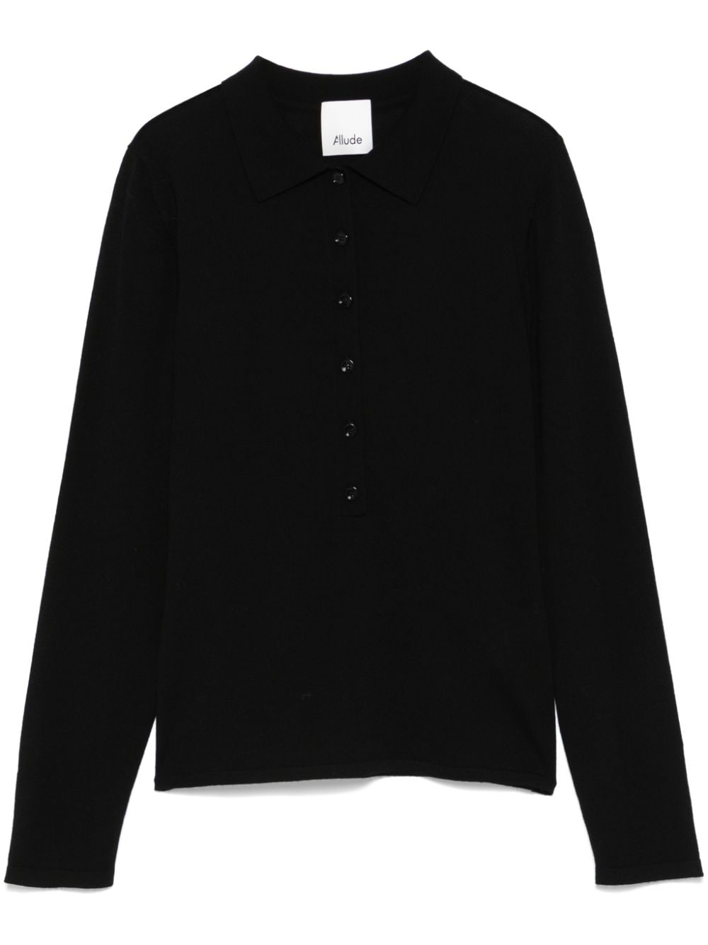 Allude wool polo top - Black von Allude