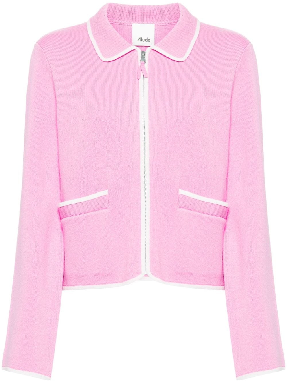 Allude zip-up knitted jacket - Pink von Allude