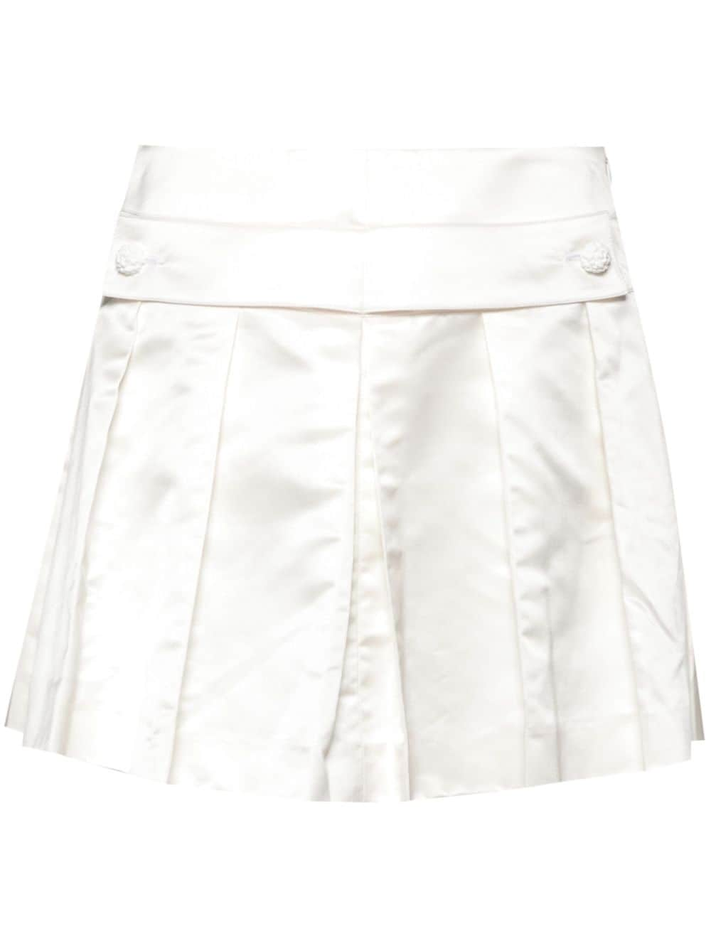 Almaz pleated satin skirt - White