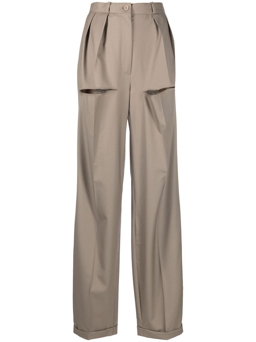 Almaz slit-detail tailored trousers - Neutrals von Almaz