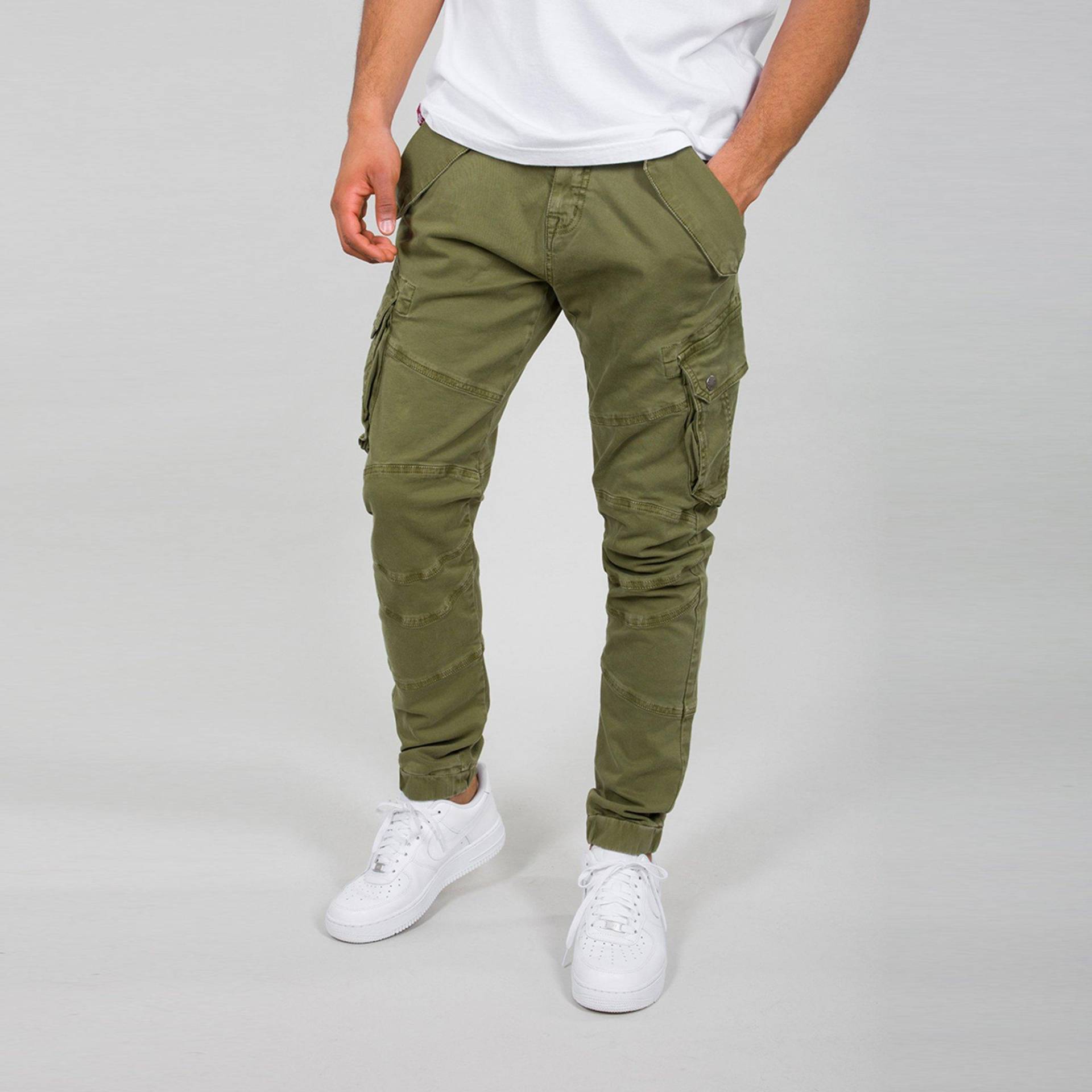 Cargohose, Regular Fit Herren Grün 30 von Alpha Industries