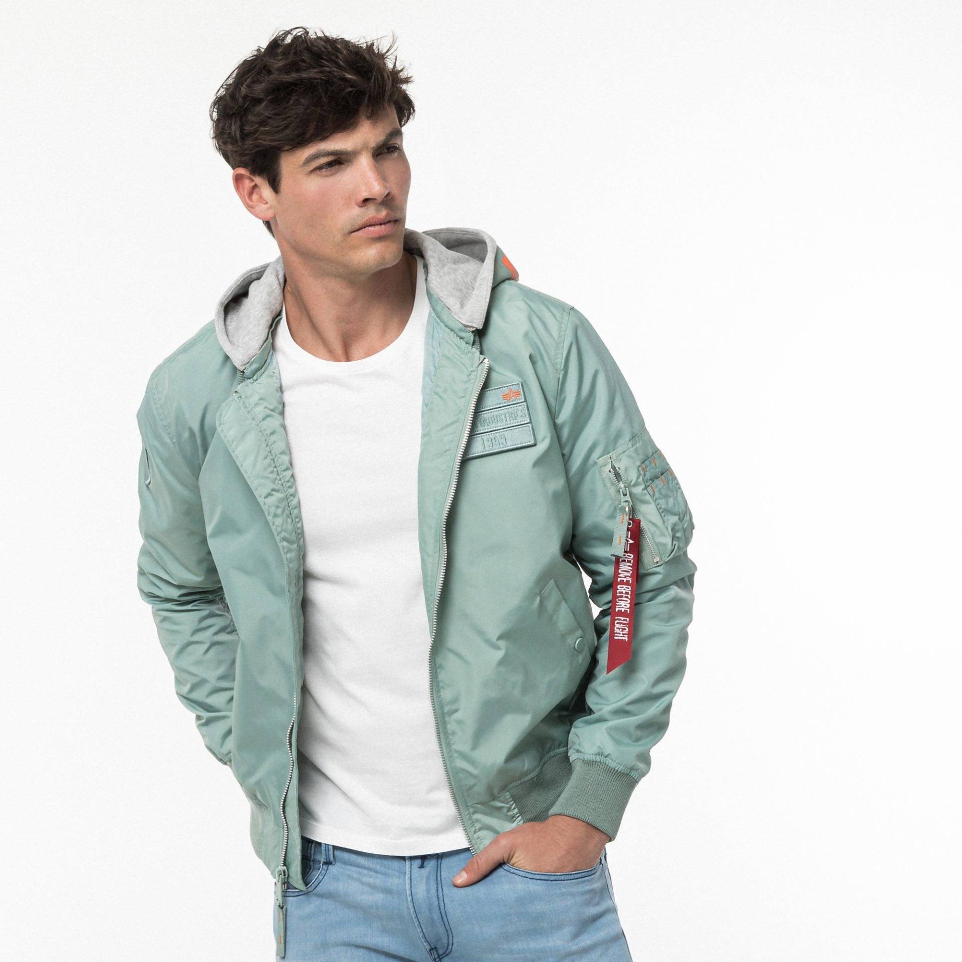 Jacke Herren Grün S von Alpha Industries