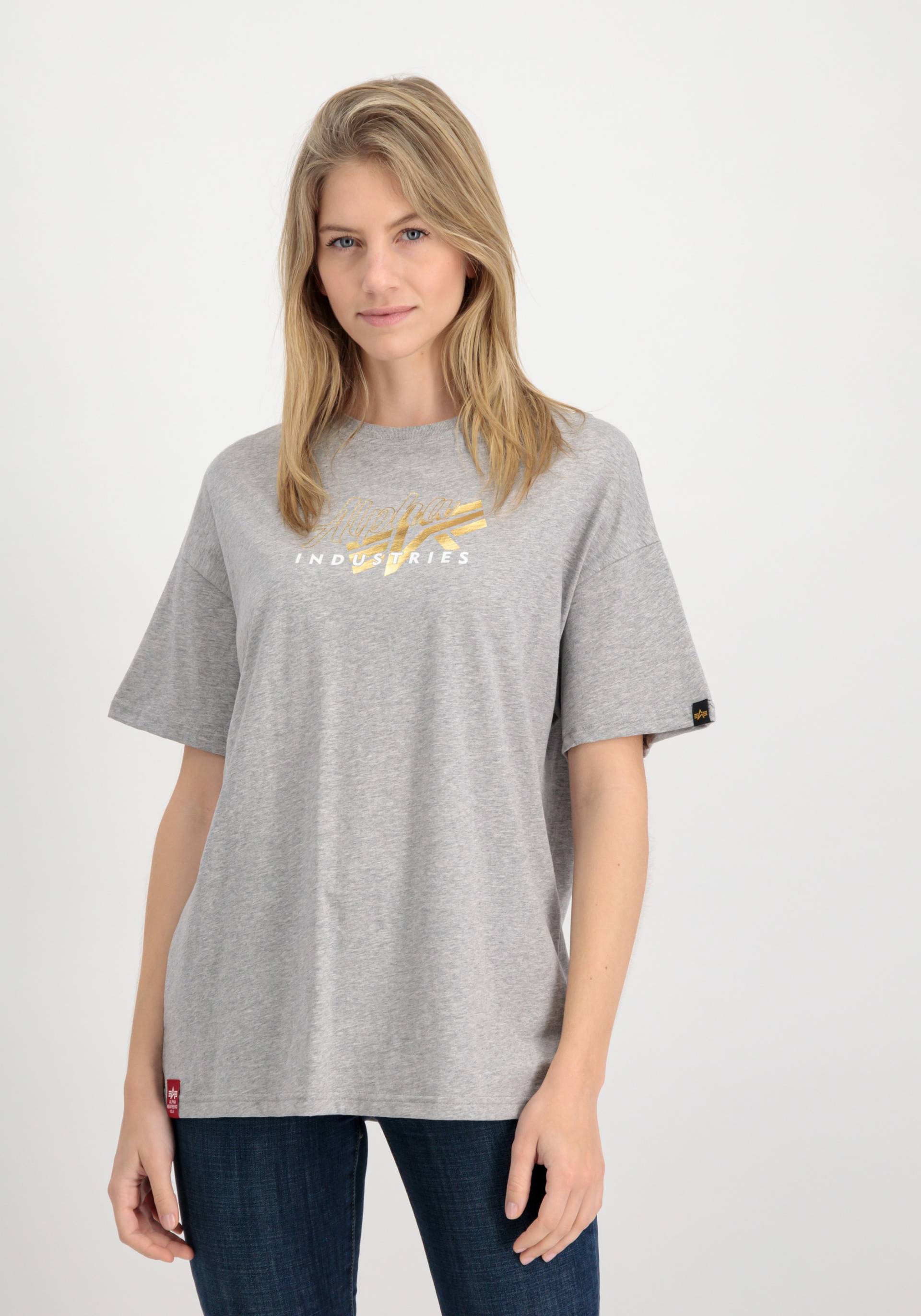 Alpha Industries T-Shirt »Alpha Industries Women - T-Shirts Goldfarben Logo OS T Wmn« von Alpha Industries