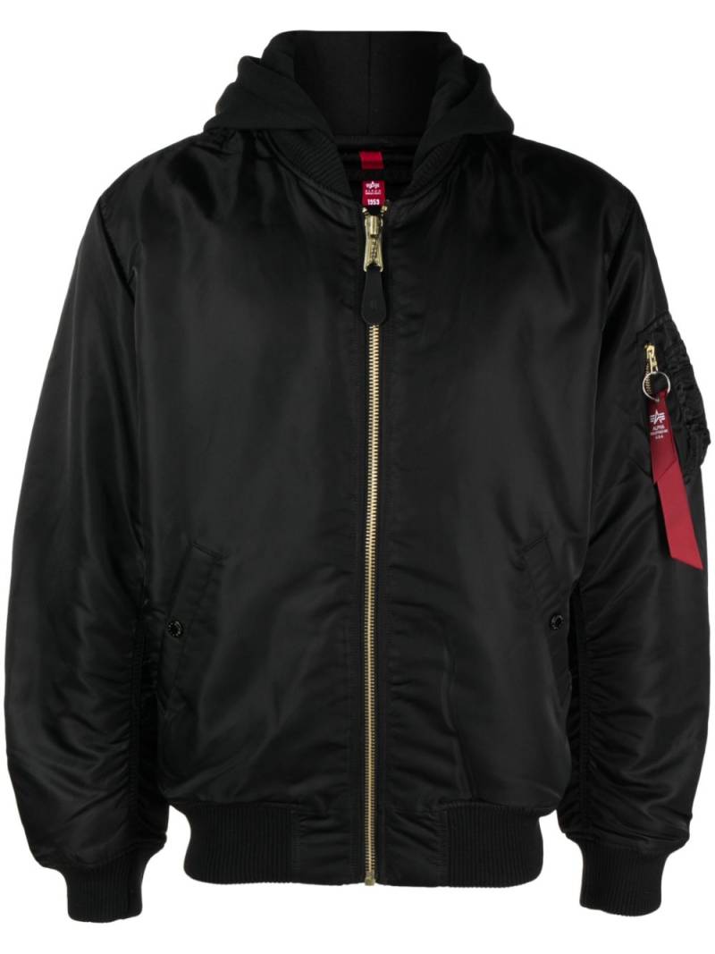 Alpha Industries hooded padded bomber jacket - Black von Alpha Industries