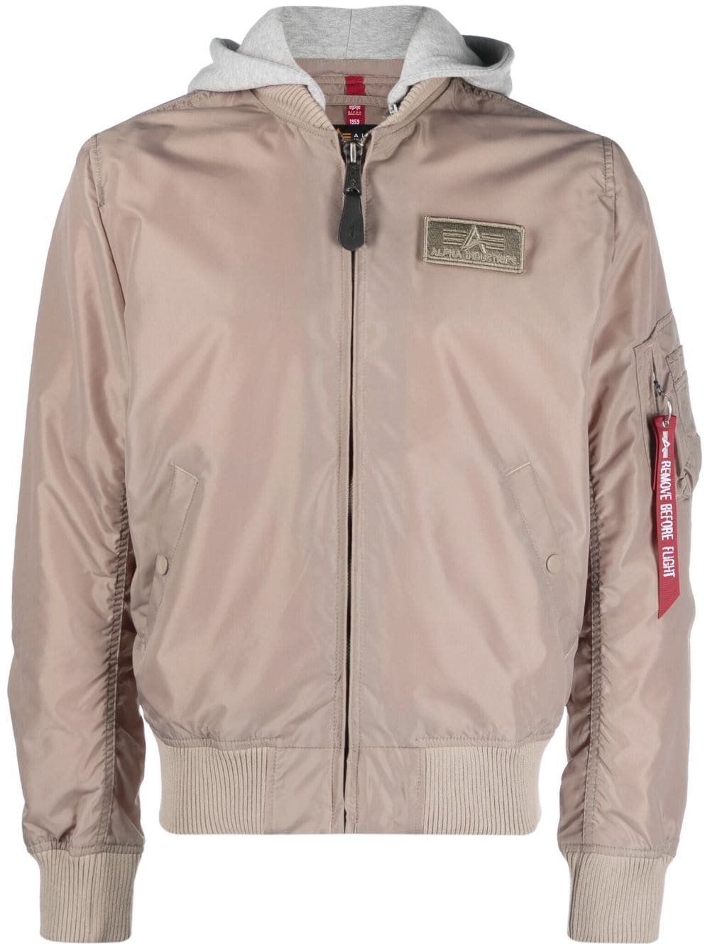 Alpha Industries logo-patch padded bomber jacket - Neutrals von Alpha Industries