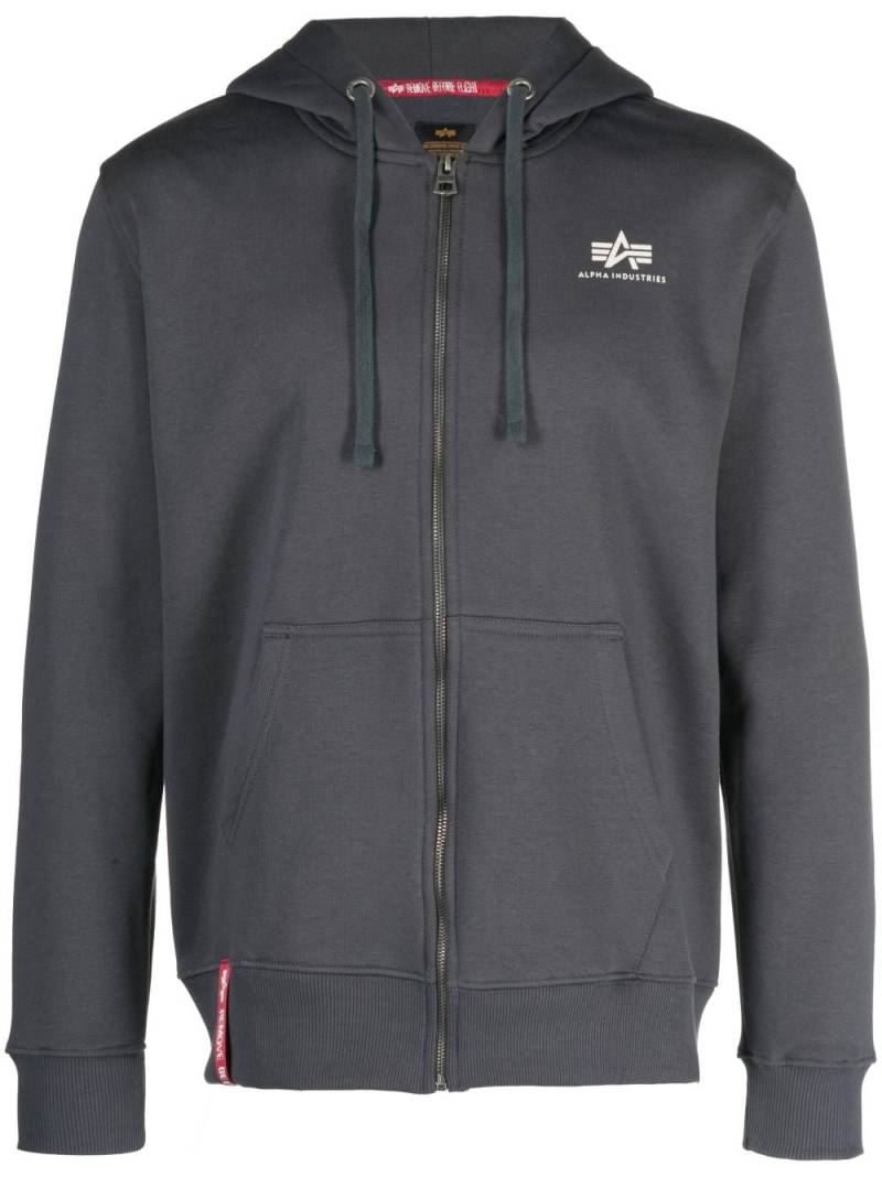 Alpha Industries logo-print hooded jacket - Grey von Alpha Industries