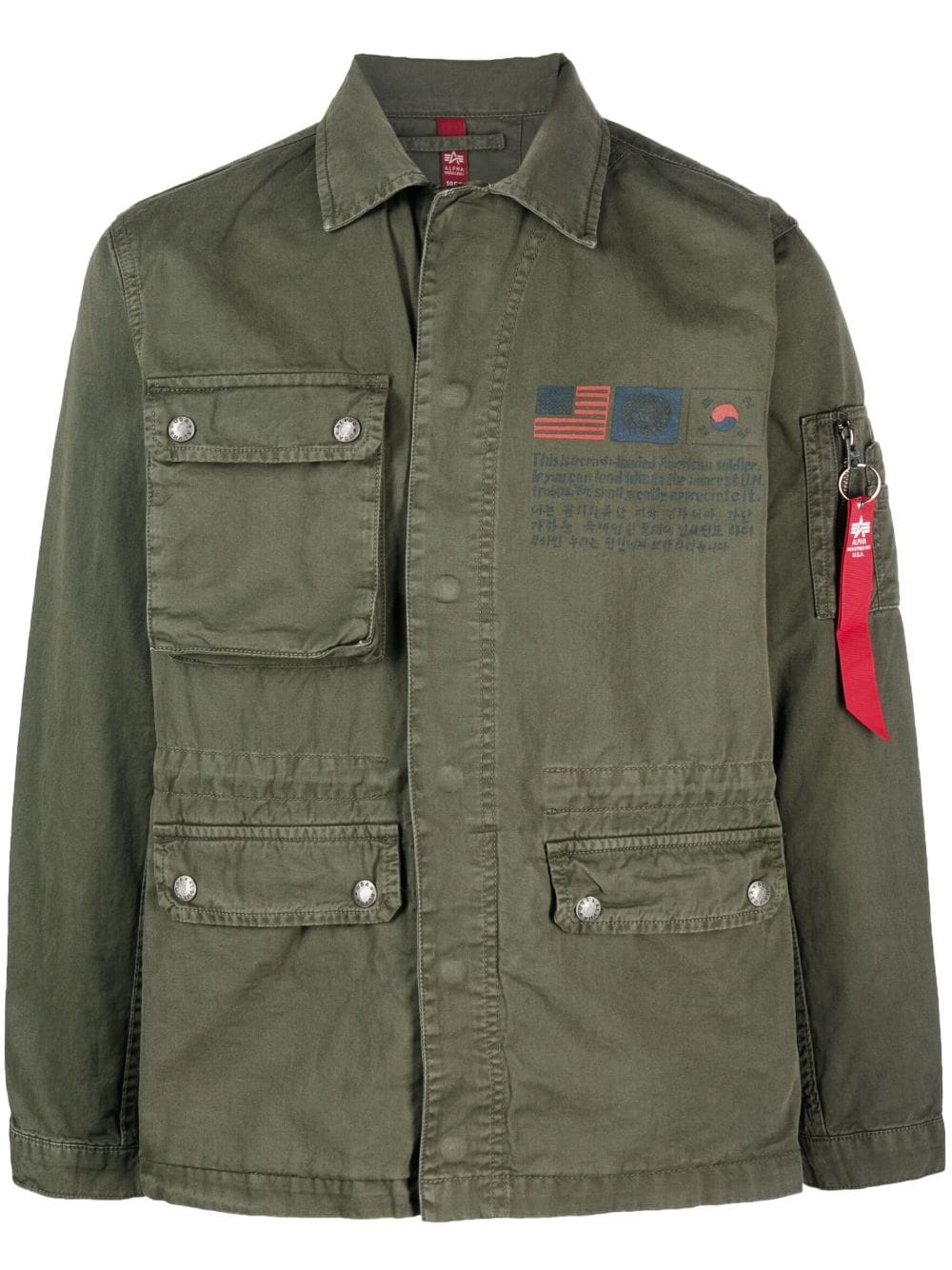 Alpha Industries stamp-print military jacket - Green von Alpha Industries