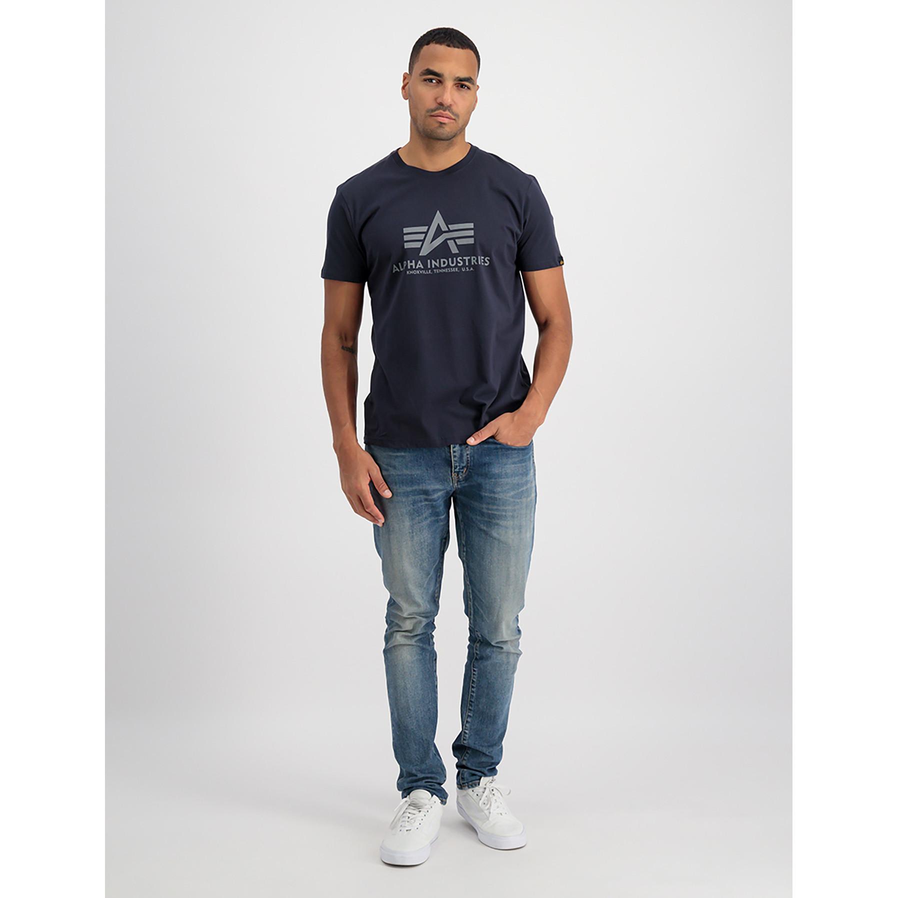 T-shirt, Modern Fit, Kurzarm Herren Blau  3XL von Alpha Industries