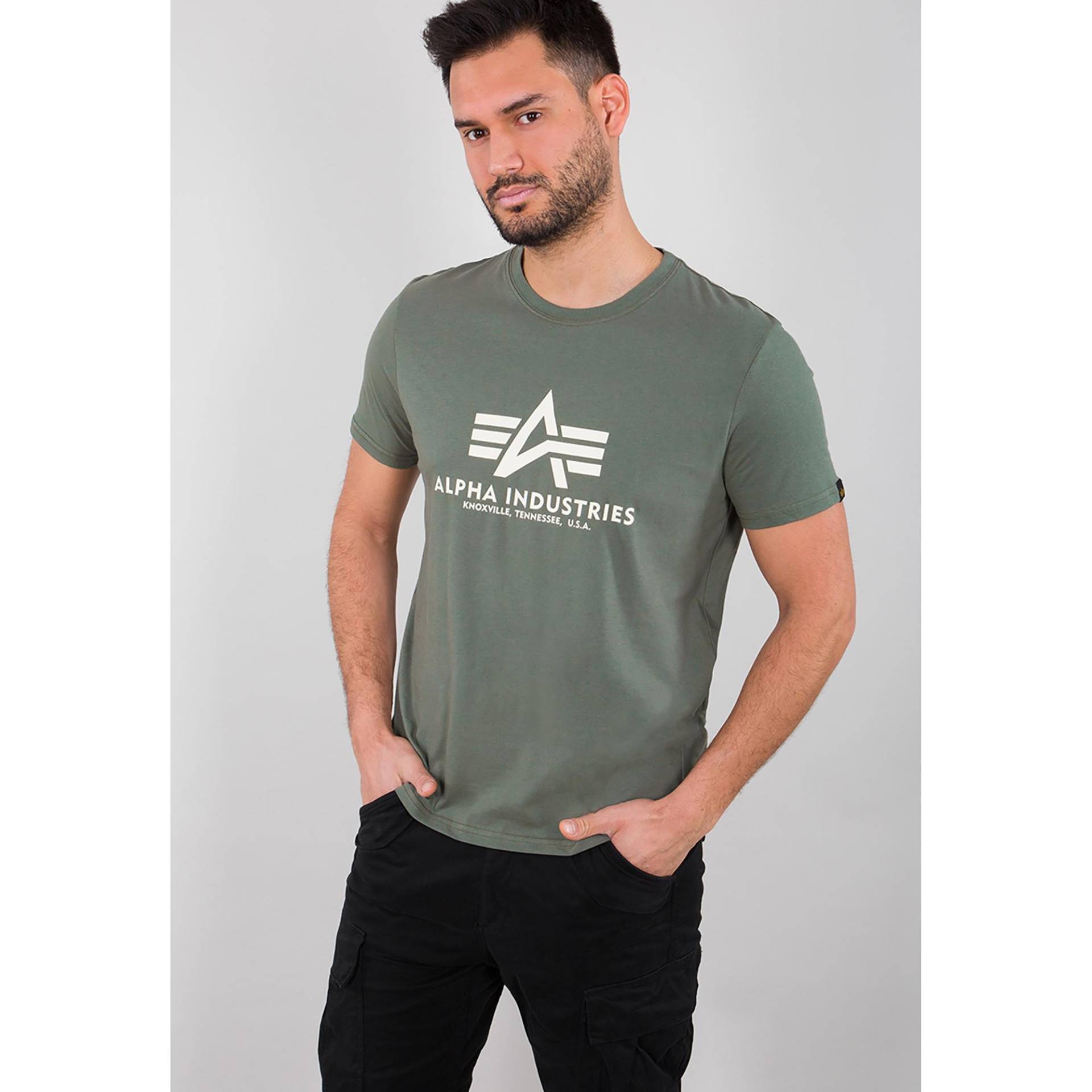 T-shirt, Modern Fit, Kurzarm Herren Grün  3XL von Alpha Industries