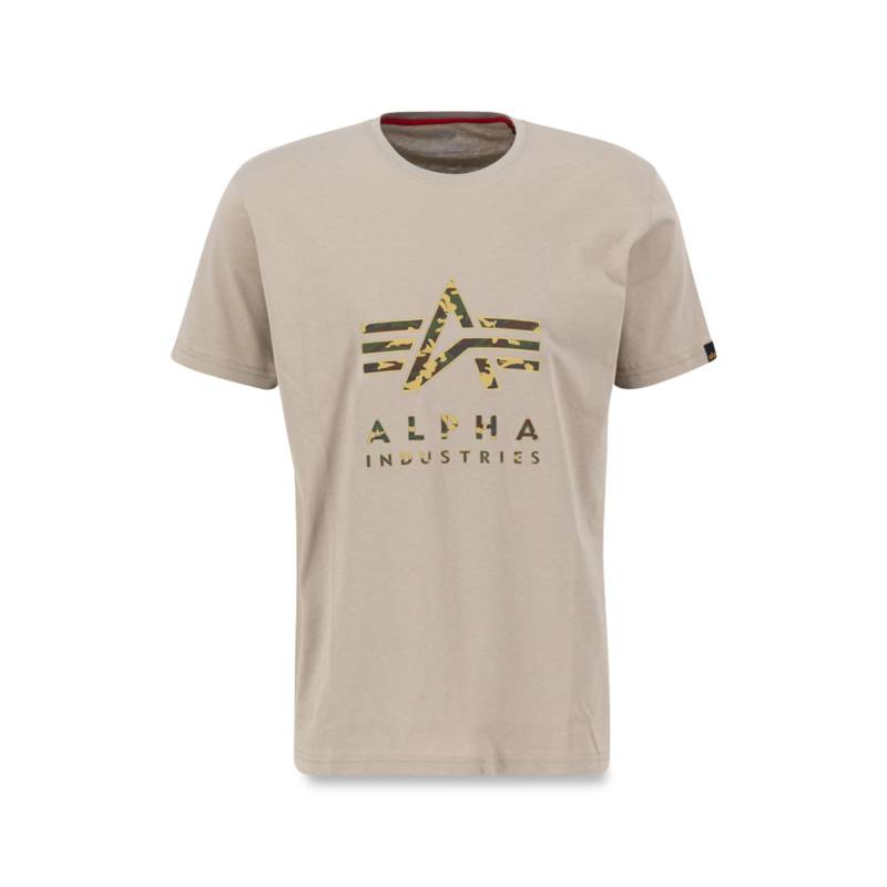 T-shirt, Regular Fit, Kurzarm Herren Sand  M von Alpha Industries