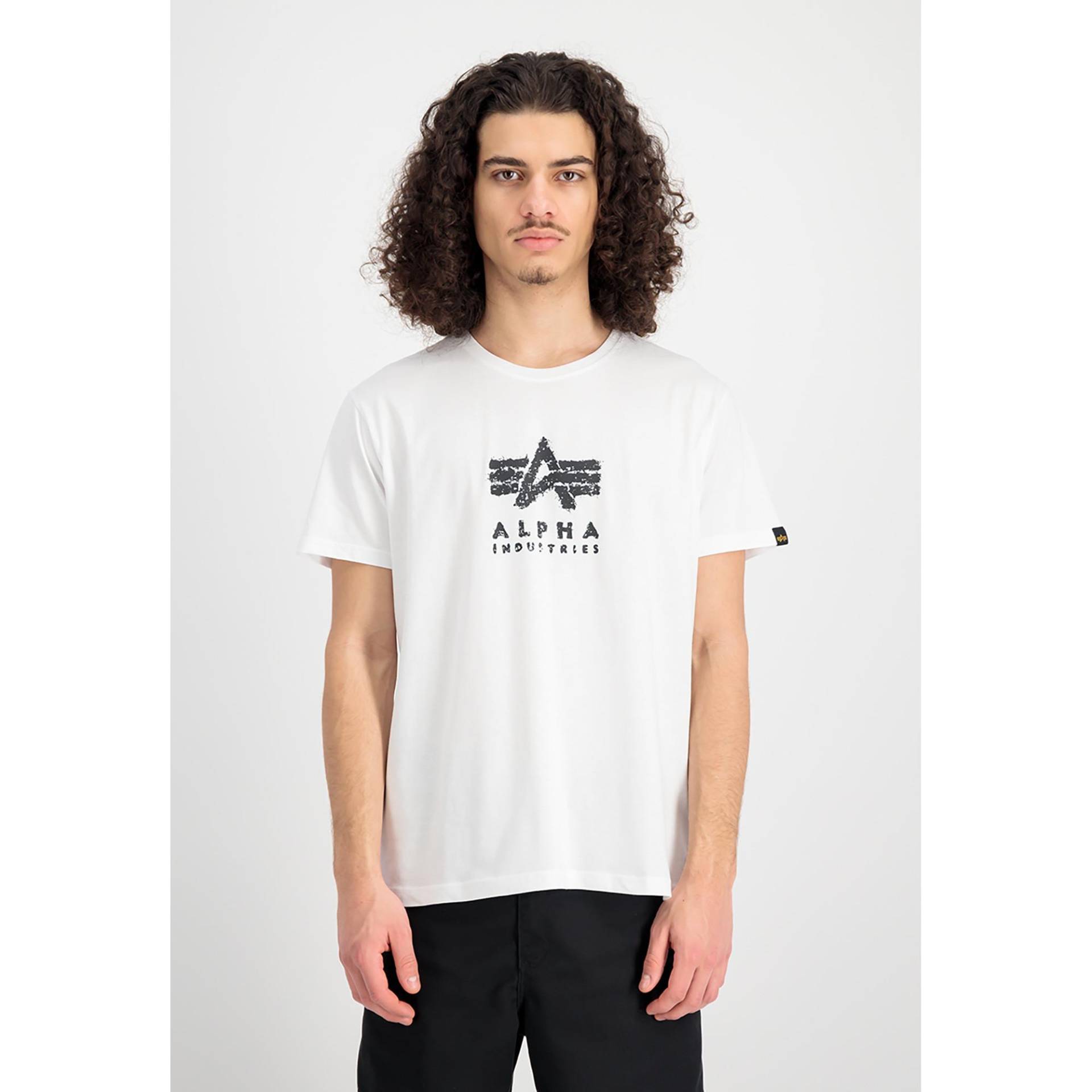 T-shirt, Regular Fit, Kurzarm Herren Weiss  3XL von Alpha Industries