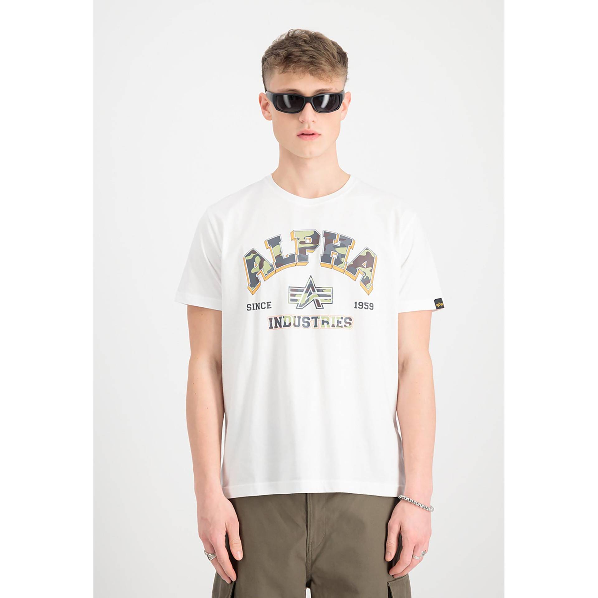 T-shirt, Regular Fit, Kurzarm Herren Weiss  L von Alpha Industries