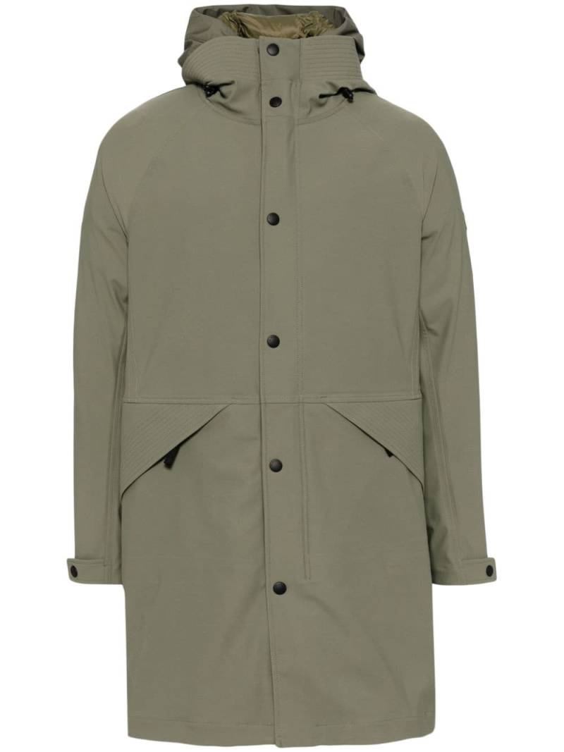 Alpha Tauri hood button-zip coat - Green von Alpha Tauri